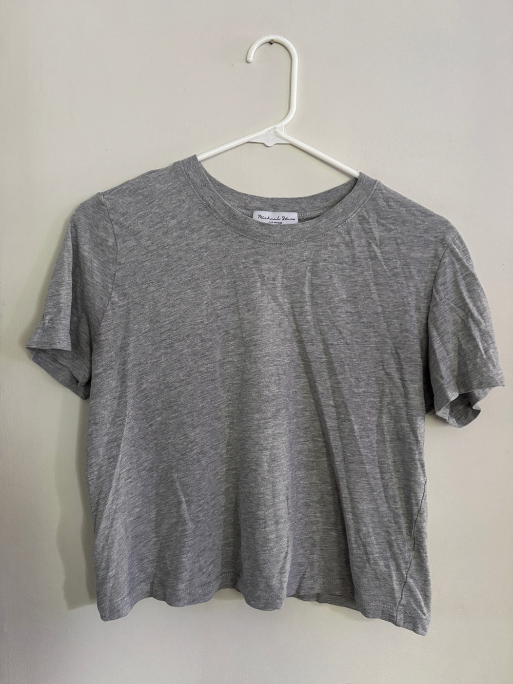 Michael Stars Heather Grey Cropped Short Sleeve Tee Shirt Size XS